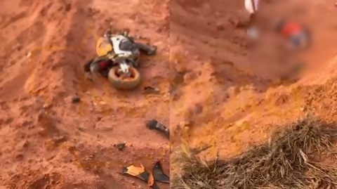 Motociclista morre ao perder controle em curva e bater veículo contra barranco