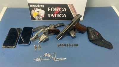 Homens são presos com armas no bairro Gente Feliz