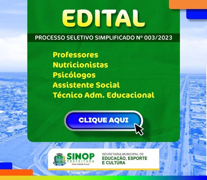 Prefeitura abre inscrições para seletivo com 460 vagas para professores, nutricionistas e outros