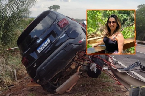 Gerente comercial tenta desviar de pneu, bate carro e morre na BR-163