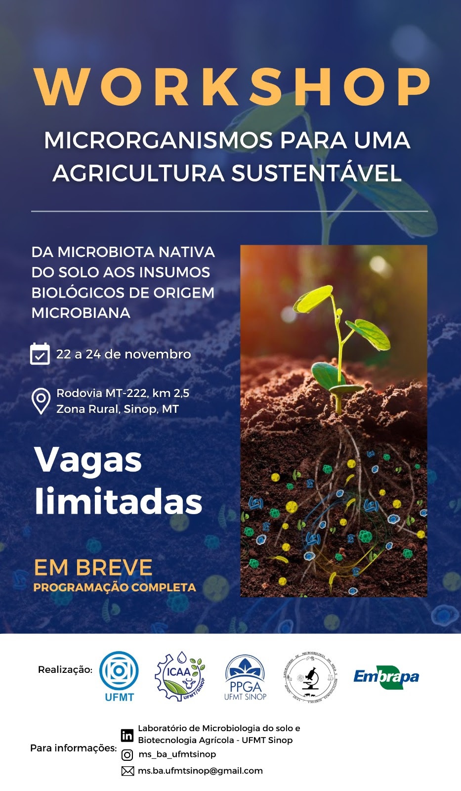 Microbiologia na agricultura é tema de workshop promovido pela UFMT e Embrapa