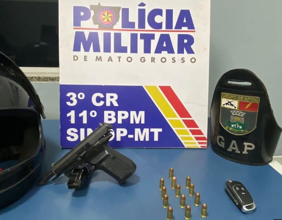 PM prende homem e apreende adolescente e recupera veículo roubado em Sinop