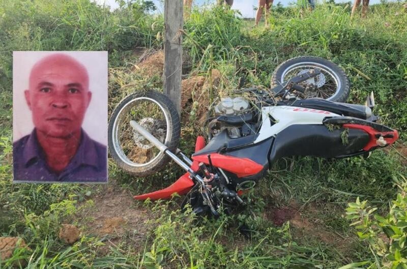 Motociclista morre após moto bater contra cerca de arame