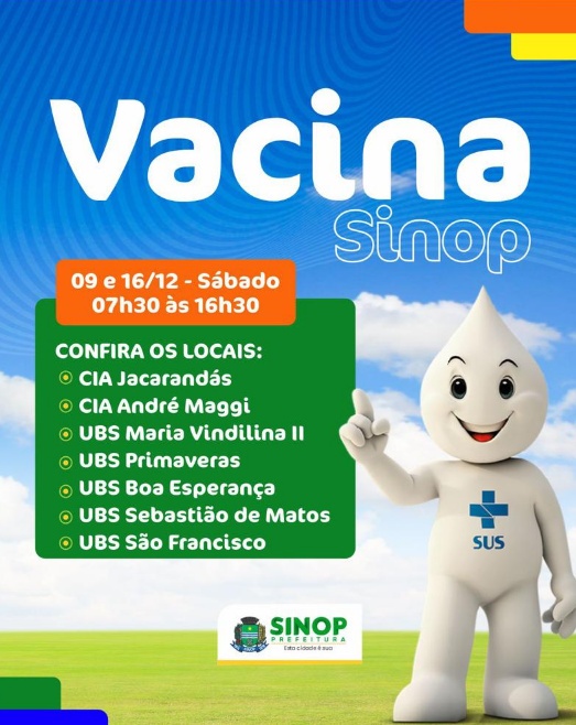 Amanhã tem ação de vacinação em Sinop: confira os locais