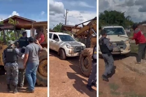 Fazendeiro autuado por desmatamento ilegal danifica viaturas durante fiscalização