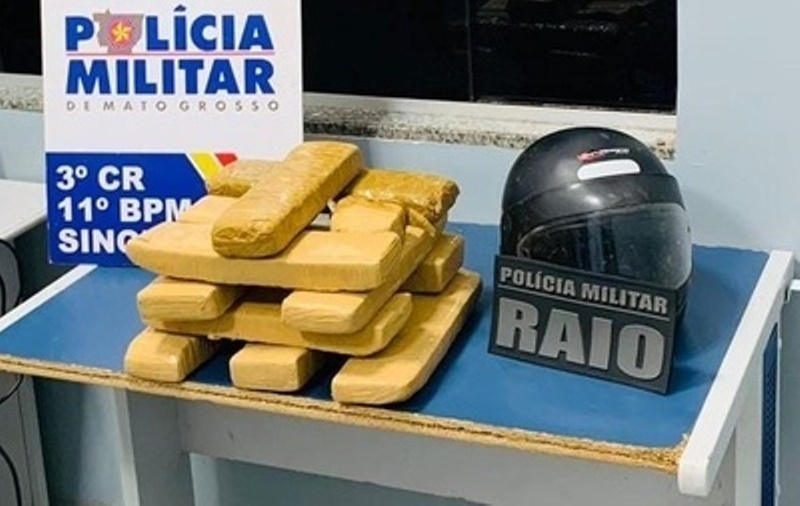 PM prende jovem com 10kg de droga dentro de mochila no centro de Sinop
