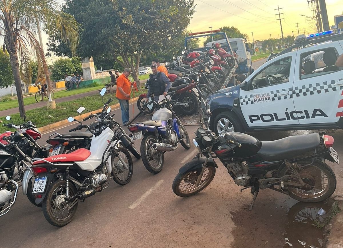 Nova fiscalização da PM resulta na apreensão de 36 motocicletas em Sinop