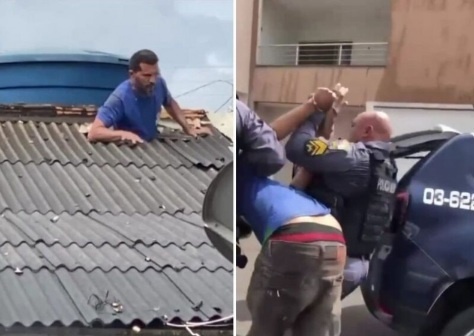 Homem invade casa da ex e tenta fugir da polícia pelo telhado
