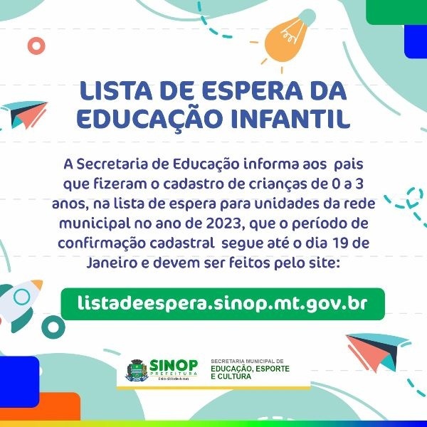 Última semana para confirmar cadastro na lista de espera da rede municipal para crianças de 0 a 3 anos