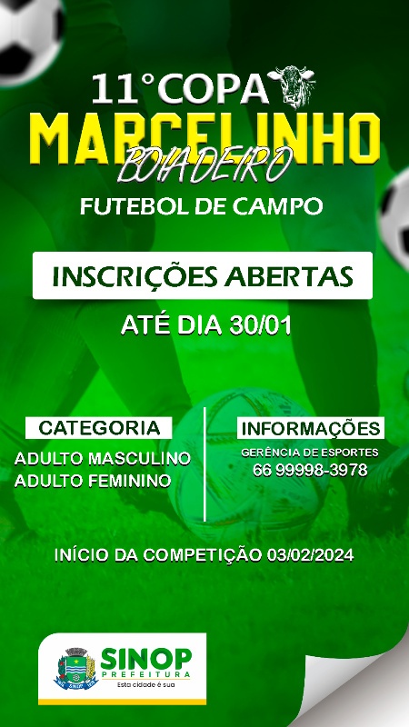 Terminam amanhã inscrições para a Copa Marcelinho Boiadeiro