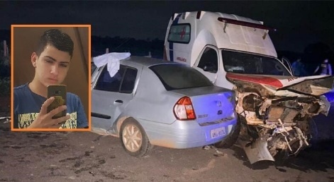Jovem morre após ultrapassar e colidir com ambulância em Itanhangá