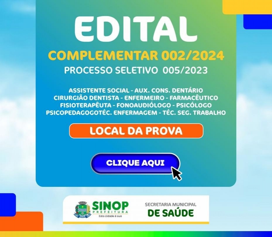 Divulgado edital com locais de provas do seletivo da saúde para 157 vagas