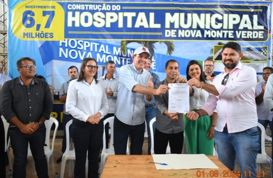 Deputado Federal Juarez Costa e prefeito Edemilson Marino lançam obra de Hospital Municipal em Nova Monte Verde