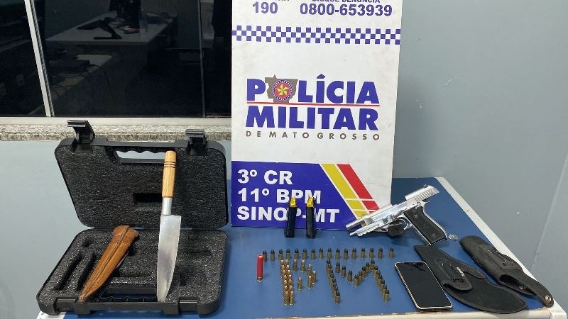 PM prende homem por violência doméstica e apreende arma de fogo e 58 munições