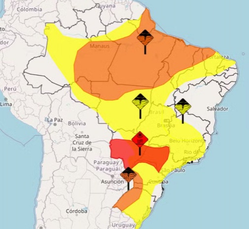 Inmet emite alerta para chuvas intensas em MT e boa parte do país