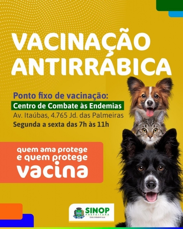 Vacinação Antirrábica itinerante: confira a programação desta semana