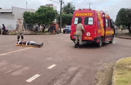 Sinop: Colisão entre moto e pick-up deixa dois homens em estado grave