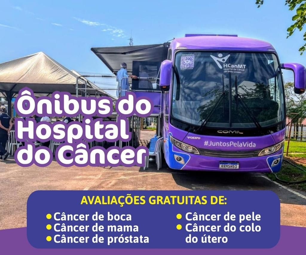 Ônibus do Hospital do Câncer realiza atendimentos em Sinop hoje
