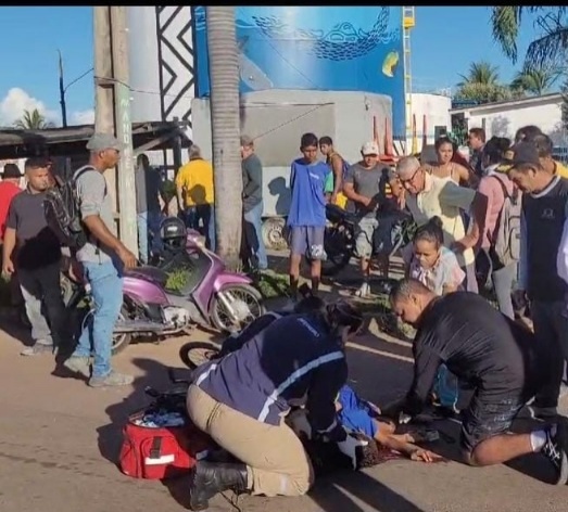 Criança é atropelada por caminhão na avenida André Maggi
