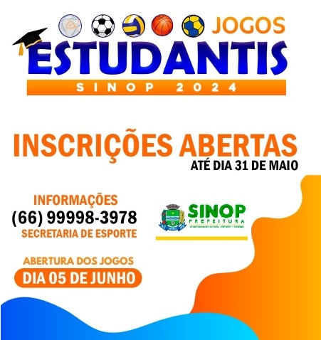 Prefeitura abre inscrições para os Jogos Estudantis 2024 até dia 31 de maio