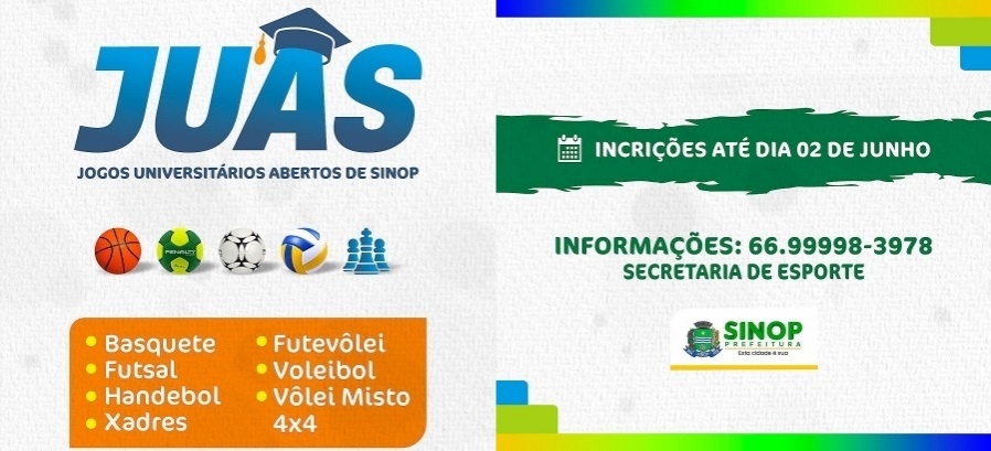 Inscrições abertas para os Jogos Universitários Abertos de Sinop