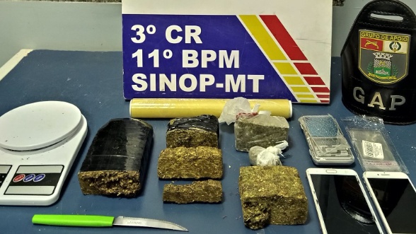 Polícia Militar prende três pessoas por tráfico de drogas em Sinop