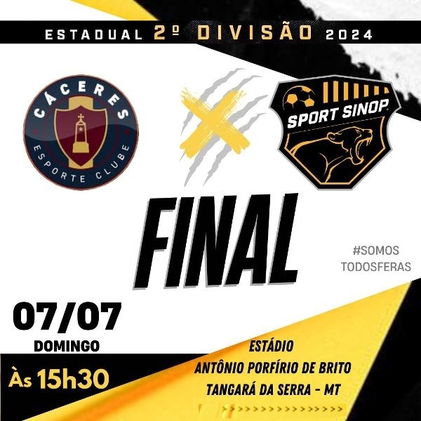 Sport Sinop decide título da segunda divisão Mato-Grossense nesse domingo(07)