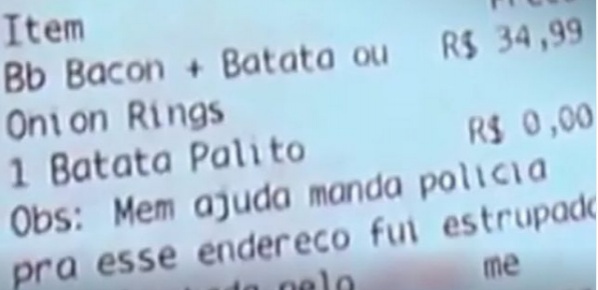 Mulher contata delivery para pedir socorro; ' Me ajuda, manda a polícia para esse endereço'