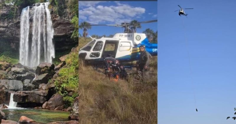 Homem morre após queda enquanto praticava rapel em cachoeira