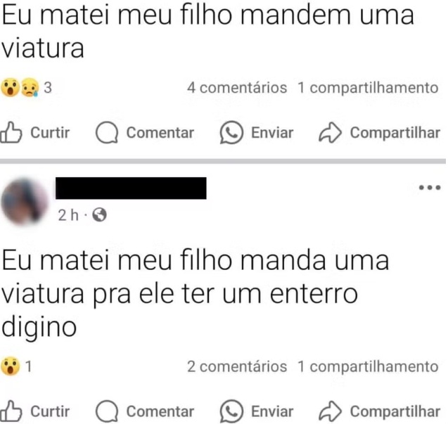 'Eu matei meu filho, mandem uma viatura': mãe é presa após postar que matou criança de 4 anos no RJ