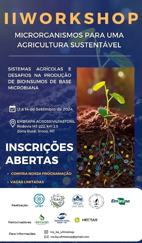 Abertas as inscrições para workshop sobre microbiologia para a agricultura em Sinop