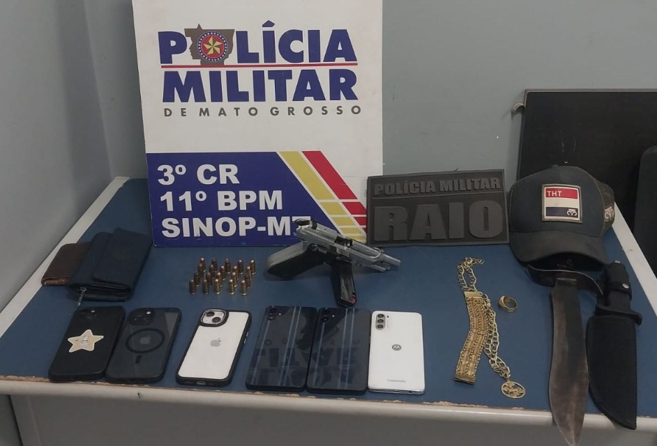 Polícia Militar prende dois homens por ameaçar moradores com arma de fogo em Sinop