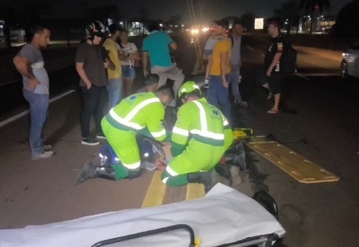 Ciclista fica ferido após ser atropelado por moto na BR-163