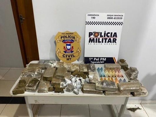 Polícia prende dupla e adolescente com 12 quilos de maconha em Tapurah