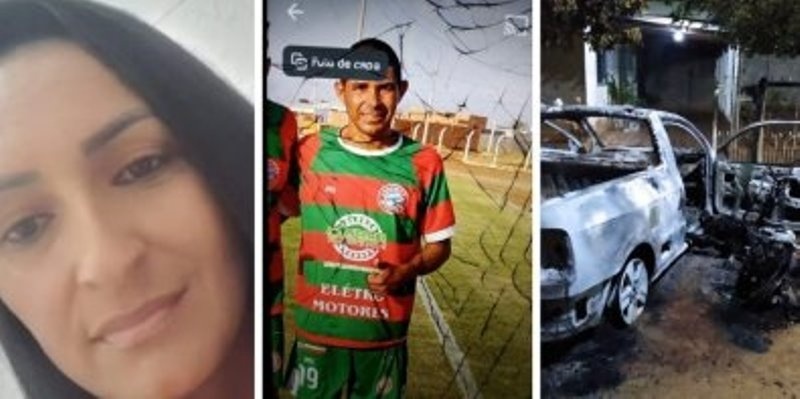 Homem que matou a ex-companheira e o atual namorado dela e ateou fogo nos corpos é preso em MT