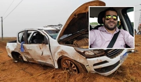 Empresário morre e funcionário fica ferido após capotamento de caminhonete na MT-170