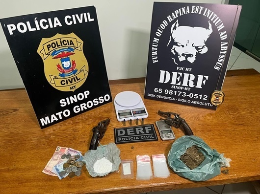 Casal é preso pelos crimes de tráfico de drogas e receptação em Sinop
