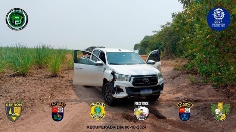 Criminoso com Hilux roubada morre em confronto com Gefron