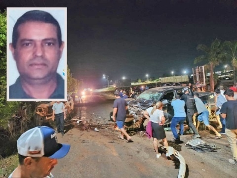 Homem de 45 anos morre em acidente entre duas caminhonetes