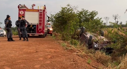 Homem morre em capotamento de carro em estrada rural de Sinop