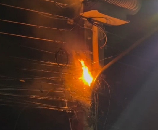 Fogo atinge transformador de energia em Sinop