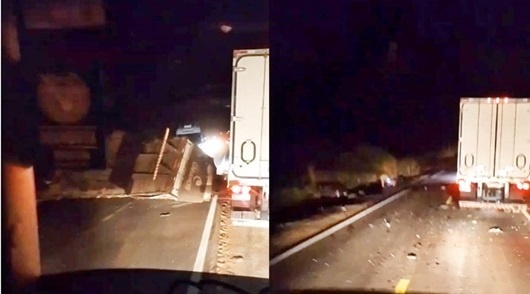 Colisão frontal entre carro e carreta deixa 4 mortos na BR-364
