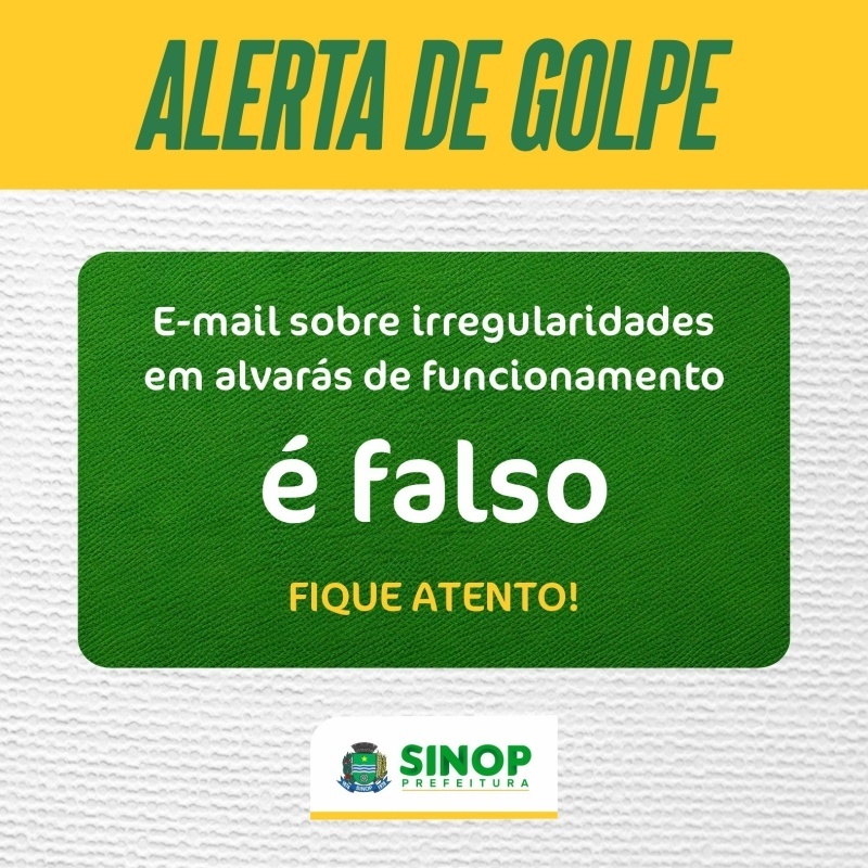 Prefeitura de Sinop alerta para possível golpe no envio de e-mail falso para contribuintes