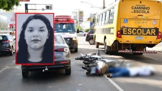 Motociclista morre após ser atropelada por ônibus escolar