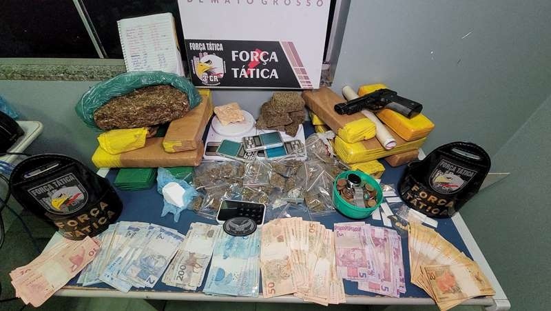 PM prende casal com 80 porções e tabletes de drogas em Sinop
