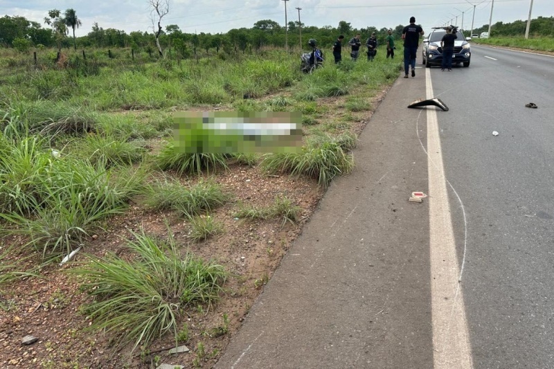 Homem é atropelado e morto a tiros em rodovia de Cuiabá após roubar motocicleta