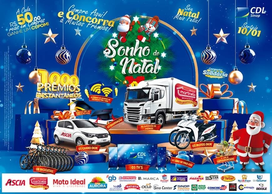 Campanha Sonho de Natal sorteará vários prêmios em Sinop
