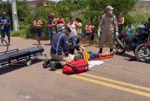 Colisão entre motos deixa dois feridos em Sinop