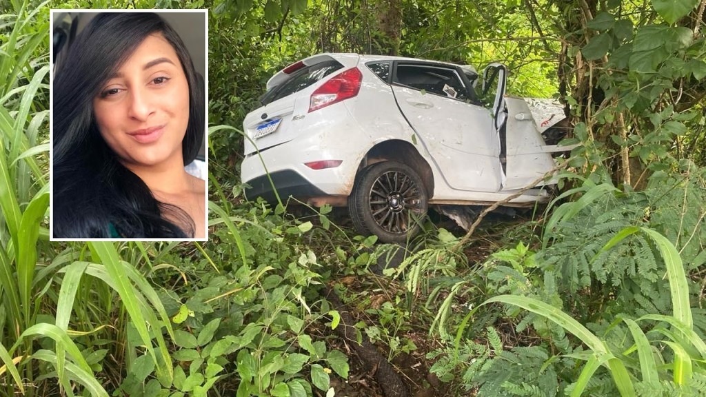 Jovem morre e três crianças ficam feridas após carro sair da pista e cair em ribanceira na Estrada de Chapada
