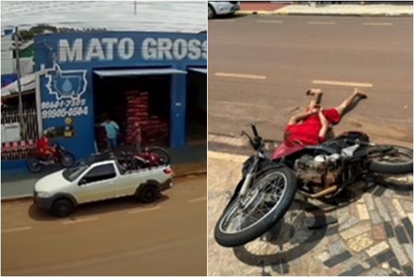 Motociclista atropela idoso durante fuga da Polícia Militar em Tangará da Serra